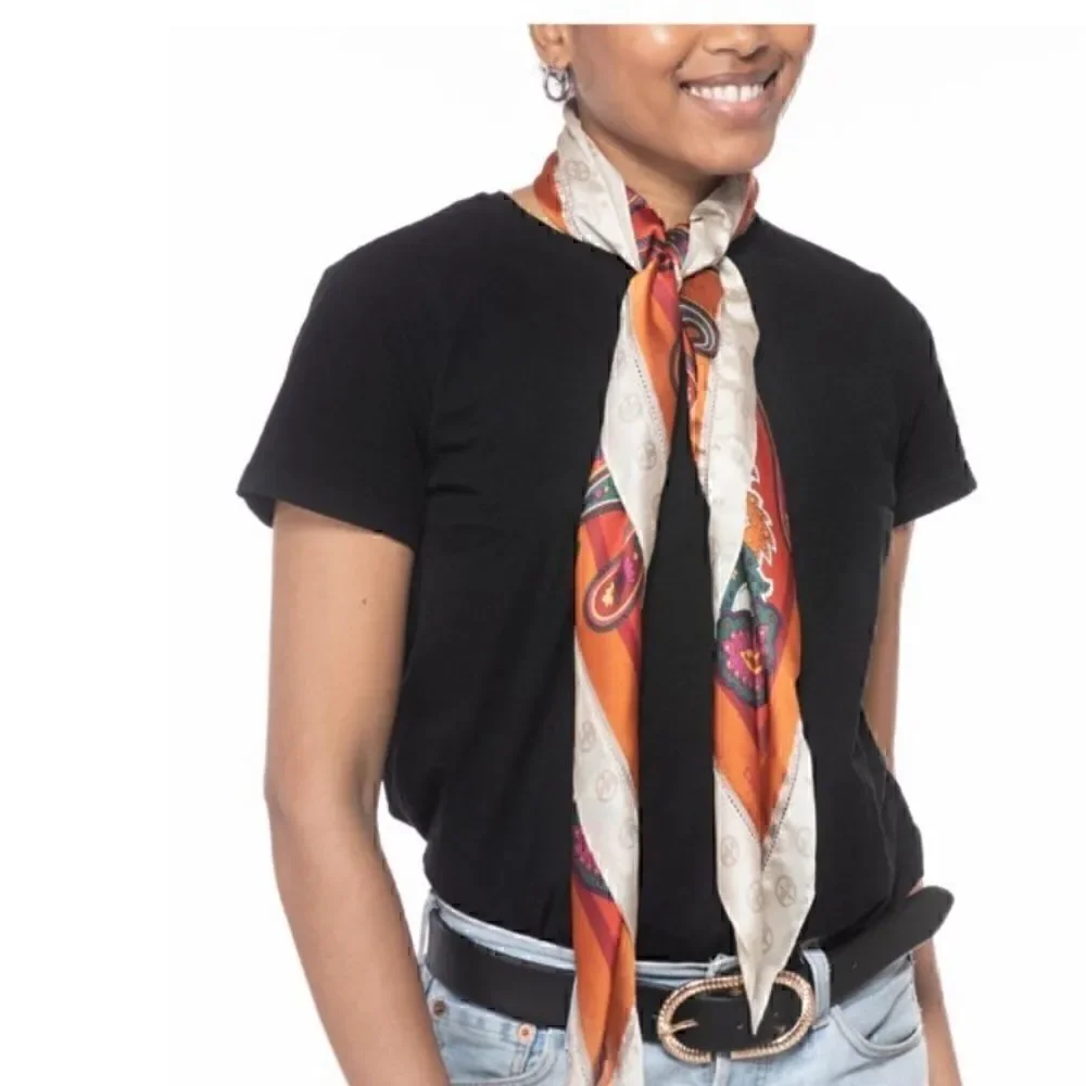 New Giani Bernini Scarf giani Bernini Womens Satin Paisley Square Scarf Beige